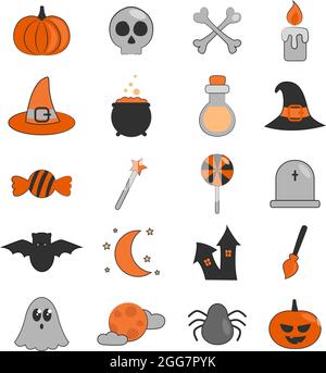 Halloween Party, Illustration, auf weißem Hintergrund. Stock Vektor