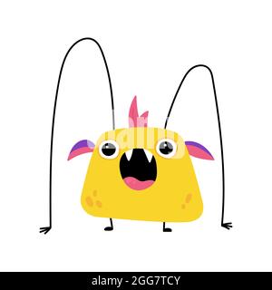 Cartoon lustige Monster auf weißem Hintergrund. Stock Vektor