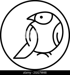 Hauspapagei, Illustration, auf weißem Hintergrund. Stock Vektor