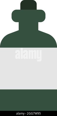 Grüne Alkoholflasche, Abbildung, auf weißem Hintergrund. Stock Vektor