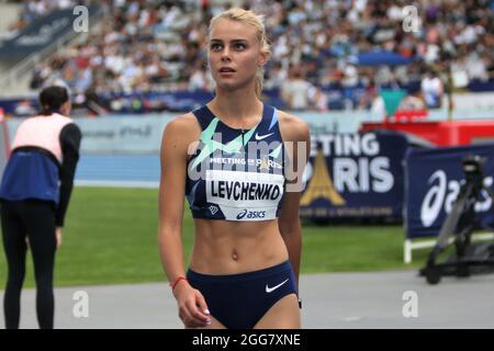 Yuliya Levchenko aus der Ukraine Hochsprung-Frauen während der IAAF Wanda Diamond League, Meeting de Paris Leichtathletik-Veranstaltung am 28. August 2021 im Charlety-Stadion in Paris, Frankreich - Foto Laurent Lairys / DPPI Stockfoto