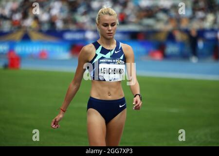 Yuliya Levchenko aus der Ukraine Hochsprung-Frauen während der IAAF Wanda Diamond League, Meeting de Paris Leichtathletik-Veranstaltung am 28. August 2021 im Charlety-Stadion in Paris, Frankreich - Foto Laurent Lairys / DPPI Stockfoto