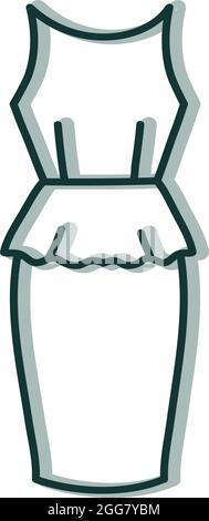 Mantel Kleid, Illustration, auf weißem Hintergrund. Stock Vektor