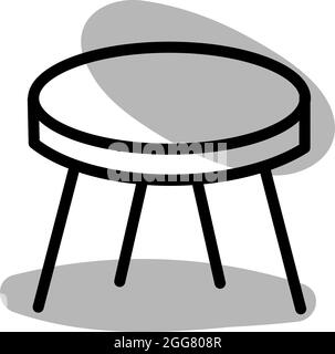 Schwarzer einfacher Stuhl, Illustration, auf weißem Hintergrund. Stock Vektor