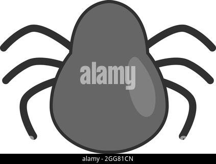 Schwarze Spinne, Illustration, auf weißem Hintergrund. Stock Vektor