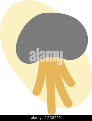 Graue Qualle, Illustration, auf weißem Hintergrund. Stock Vektor
