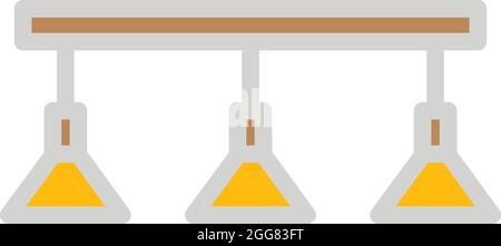 Drei Lampen an der Decke, Illustration, auf weißem Hintergrund. Stock Vektor