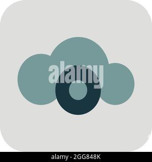 Wolke und Vinyl, Illustration, auf weißem Hintergrund. Stock Vektor