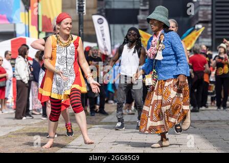 Butetown Carnival Parade 2021, Cardiff, Wales. VEREINIGTES KÖNIGREICH Stockfoto