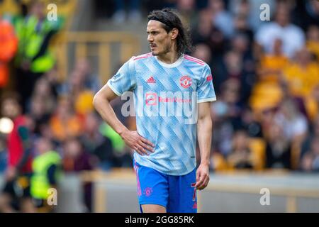 WOLVERHAMPTON, ENGLAND - 29. AUGUST: Edinson Cavani von Manchester United während des Premier League-Spiels zwischen Wolverhampton Wanderers und Manchest Stockfoto