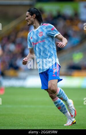 WOLVERHAMPTON, ENGLAND - 29. AUGUST: Edinson Cavani von Manchester United während des Premier League-Spiels zwischen Wolverhampton Wanderers und Manchest Stockfoto