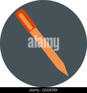 Roter einfacher Stift, Illustration, auf weißem Hintergrund. Stock Vektor