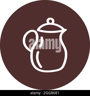 Einfache Teekannen aus Ton, Illustration, auf weißem Hintergrund. Stock Vektor