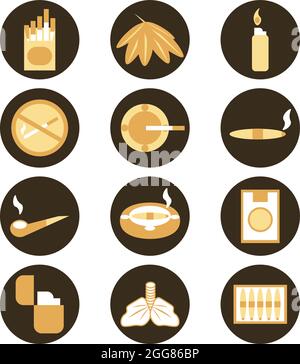 Rauchen ist ungesund, Illustration, auf weißem Hintergrund. Stock Vektor