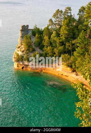 Miners Castle entlang des Pictured Rocks National Lakeshore Stockfoto