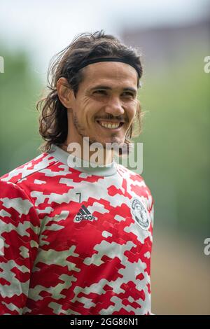 WOLVERHAMPTON, ENGLAND - 29. AUGUST: Edinson Cavani während des Premier League-Spiels zwischen Wolverhampton Wanderers und Manchester United in Molineux Stockfoto