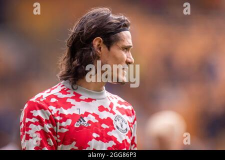 WOLVERHAMPTON, ENGLAND - 29. AUGUST: Edinson Cavani während des Premier League-Spiels zwischen Wolverhampton Wanderers und Manchester United in Molineux Stockfoto