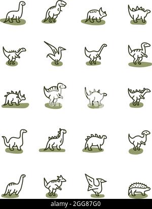 Alte Dinosaurier, Illustration, Vektor auf weißem Hintergrund. Stock Vektor