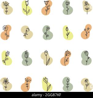 Wildblumen, Illustration, Vektor auf weißem Hintergrund. Stock Vektor