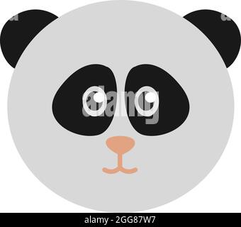 Panda Kopf, Illustration, Vektor auf weißem Hintergrund. Stock Vektor