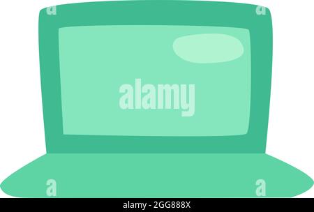 Grüner Laptop, Illustration, Vektor auf weißem Hintergrund. Stock Vektor