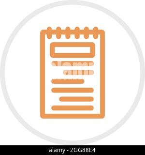Orangefarbene Note, Illustration, Vektor auf weißem Hintergrund. Stock Vektor