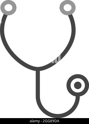 Ärzte Stethoskop, Illustration, Vektor auf weißem Hintergrund. Stock Vektor