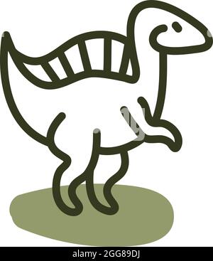 Grüner Brontosaurus, Illustration, Vektor auf weißem Hintergrund. Stock Vektor