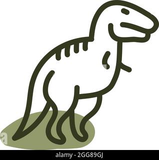 Carnotaurus Dinosaurier, Illustration, Vektor auf weißem Hintergrund. Stock Vektor