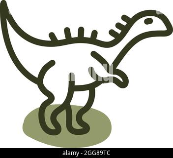 Velociraptor Dinosaurier, Illustration, Vektor auf weißem Hintergrund. Stock Vektor