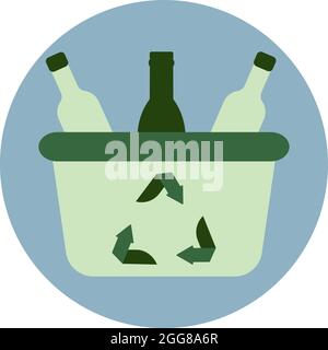 Recycling-Flaschen, Illustration, Vektor auf weißem Hintergrund. Stock Vektor