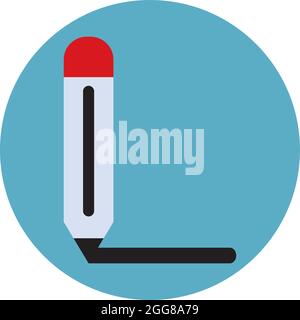 Schulstift, Illustration, Vektor auf weißem Hintergrund. Stock Vektor