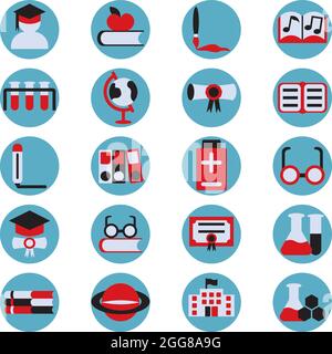 Schulbildung, Illustration, Vektor auf weißem Hintergrund. Stock Vektor