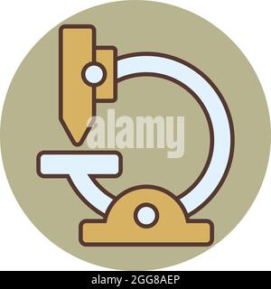 Schulmikroskop, Illustration, Vektor auf weißem Hintergrund. Stock Vektor