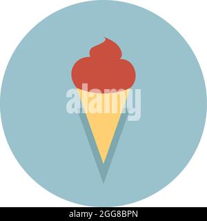 Rotes Eis im Kegel, Illustration, Vektor auf weißem Hintergrund. Stock Vektor