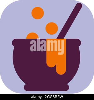 Violetter Kessel, Illustration, Vektor auf weißem Hintergrund. Stock Vektor