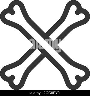 Zwei Knochen, Illustration, Vektor auf weißem Hintergrund. Stock Vektor