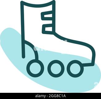 Blaue Rollschuhe, Illustration, Vektor auf weißem Hintergrund. Stock Vektor