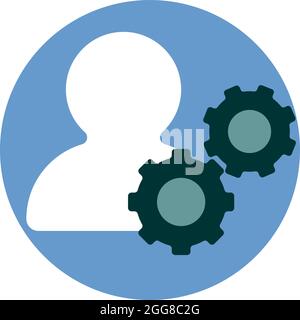 Profileinstellungen, Illustration, Vektor auf weißem Hintergrund. Stock Vektor