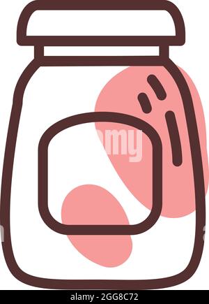 Kürbis-Marmeladenglas, Illustration, Vektor auf weißem Hintergrund. Stock Vektor