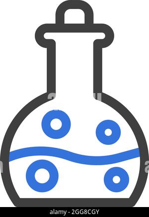 Chemische Formel in der Flasche, Illustration, Vektor auf weißem Hintergrund. Stock Vektor