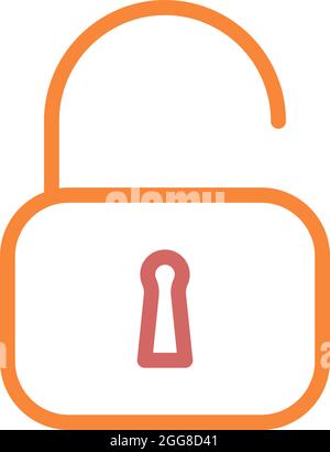 Vorhängeschloss, Illustration, Vektor auf weißem Hintergrund öffnen. Stock Vektor