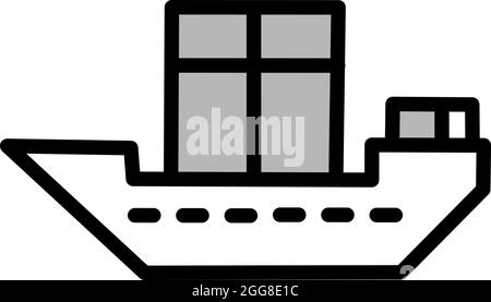 Frachtschiff, Illustration, Vektor auf weißem Hintergrund. Stock Vektor