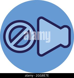 Stummgeschaltete Lautstärke, Illustration, Vektor auf weißem Hintergrund. Stock Vektor