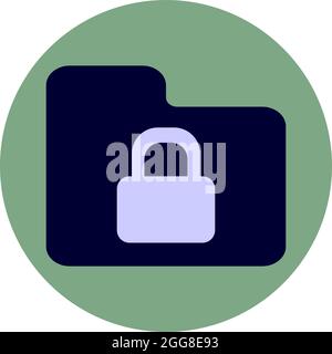 Gesperrter Ordner, Illustration, Vektor auf weißem Hintergrund. Stock Vektor