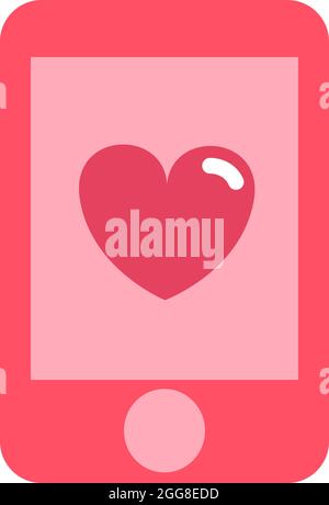 Herztelefon, Illustration, Vektor auf weißem Hintergrund. Stock Vektor