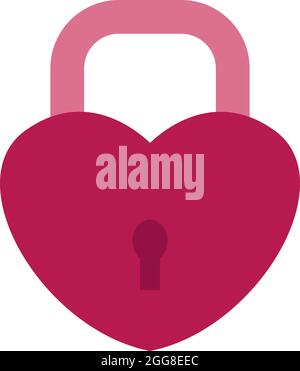 Tastensperre in Herzform, Illustration, Vektor auf weißem Hintergrund. Stock Vektor