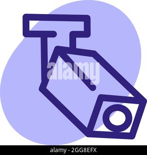 Überwachungskamera, Illustration, Vektor auf weißem Hintergrund. Stock Vektor