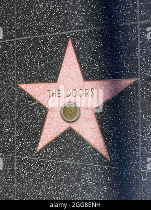 Hollywood, Kalifornien, USA 26. August 2021 EIN allgemeiner Blick auf die Atmosphäre des Doors Star auf dem Hollywood Walk of Fame am 26. August 2021 in Hollywood, Kalifornien, USA. Foto von Barry King/Alamy Stockfoto Stockfoto