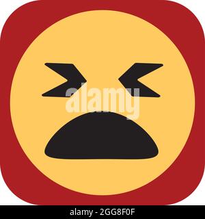 Müde Emoji, Illustration, Vektor auf weißem Hintergrund. Stock Vektor